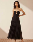 Shona Joy Isola Strapless Ruched Midi Dress Black