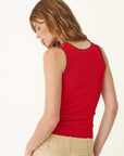Rowie Zoe Contrast Knit Tank Flame Red