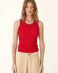 Rowie Zoe Contrast Knit Tank Flame Red