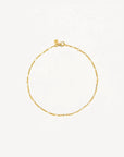 By Charlotte Mixed Link Chain Anklet 18kt Gold Vermeil