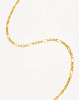 By Charlotte Mixed Link Chain Anklet 18kt Gold Vermeil
