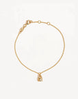 By Charlotte 18k Gold Vermeil Crystal Lotus Padlock Bracelet
