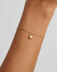 By Charlotte 18k Gold Vermeil Crystal Lotus Padlock Bracelet