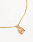 By Charlotte 18k Gold Vermeil Crystal Lotus Padlock Bracelet