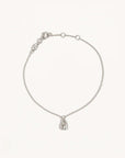 By Charlotte Sterling Silver Crystal Lotus Padlock Bracelet