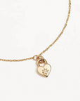 By Charlotte 18k Gold Vermeil Crystal Lotus Heart Padlock Bracelet