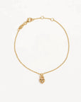 By Charlotte 18k Gold Vermeil Crystal Lotus Heart Padlock Bracelet