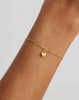 By Charlotte 18k Gold Vermeil Crystal Lotus Heart Padlock Bracelet