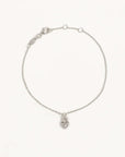 By Charlotte Sterling Silver Crystal Lotus Heart Padlock Bracelet