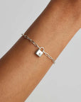 By Charlotte Sterling Silver Promise of Us Lotus Padlock Bracelet