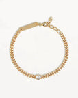 By Charlotte Radiant Heart Engravable Curb Bracelet 18kt Gold Vermeil
