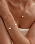 By Charlotte Connected By Love Engravable Pearl Bracelet 18k Gold Vermeil