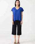Bassike Fine Bind Scoop Neck Tank Cobalt