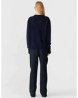 Bassike Low V Neck Slouch Knit Ink