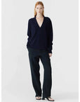 Bassike Low V Neck Slouch Knit Ink