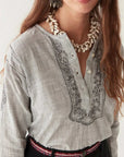 Maison Hotel Cas Blouse Blue Stripes