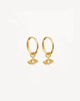 By Charlotte 18k Gold Vermeil I Am Protected Hoops