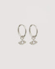 By Charlotte Sterling Silver I am Protected Hoops