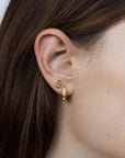 By Charlotte 18k Gold Vermeil Crystal Lotus Padlock Stud Earrings