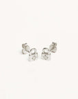By Charlotte Sterling Silver Crystal Lotus Padlock Stud Earrings