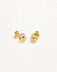 By Charlotte 18k Gold Vermeil Crystal Lotus Heart Padlock Stud Earrings