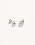 By Charlotte Sterling Silver Crystal Lotus Heart Padlock Stud Earrings