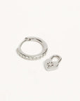 By Charlotte Sterling Silver Love Unlocked Padlock Hoops