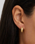 By Charlotte 18k Gold Vermeil Bloom With You Lotus Hoops