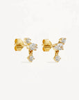 By Charlotte No Rain No Flowers Stud Earrings 18k Gold Vermeil