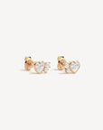 By Charlotte Dream Lover Heart Stud Earrings 18k Gold Vermeil