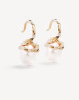 By Charlotte Dive Into Serenity Pearl Earrings 18k Gold Vermeil