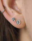 Midsummer Star Delicate Sunflower Studs Silver