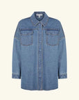 Shona Joy Raquel Oversized Shirt Vintage Blue