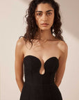 Shona Joy Isola Strapless Ruched Midi Dress Black
