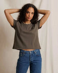 PerfectWhiteTee Harley Boxy Crewneck Tee Dark Olive