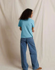 PerfectWhiteTee Harley Boxy Crewneck Tee Milky Blue