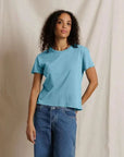 PerfectWhiteTee Harley Boxy Crewneck Tee Milky Blue