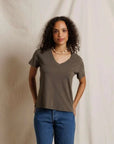 PerfectWhiteTee Hendrix Boxy V Neck Tee Dark Olive