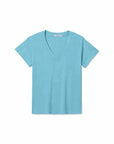 PerfectWhiteTee Hendrix Boxy V Neck Tee Milky Blue