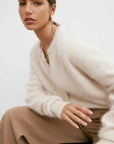Nomads Frankie Cashmere Crew Neck Cardigan Oatmeal