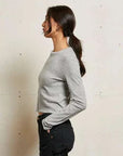 Perfectwhitetee Jamie Recycled Cotton Long Sleeve Heather Grey