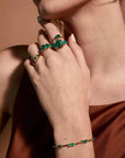 Deen Liv Ring Green Onyx Gold