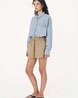 Rowie Jessica Cargo Mini Skirt Washed Khaki