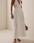 Posse Salma Halter Dress Vintage White