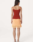 Rowie Marina Silk Mini Skirt Cantaloupe