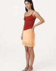 Rowie Marina Silk Mini Skirt Cantaloupe