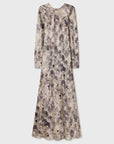 Silk Laundry Full Sleeve Bias Dress Aster Floral