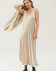 Silk Laundry Scoop Neck Dress Hazelnut