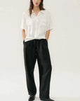 Silk Laundry Twill slouch Pants Black