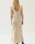 Silk Laundry Scoop Neck Dress Hazelnut